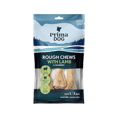 مكافأت مضغ مع لحم الضأن والتوت البري للكلاب من برايما دوغ - 105 جم