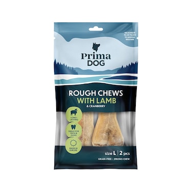 مكافأت مضغ مع لحم الضأن والتوت البري للكلاب من برايما دوغ - 140 جم
