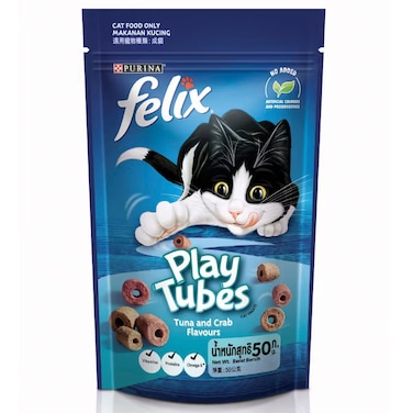 Felix Party Mix Cat Treats Play Tubes Tuna And Crab 60g