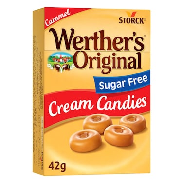 Werthers Original Classic Caramel Candies Sugar Free, 42 g, Creamy Traditional Flavor Perfect For Sharing