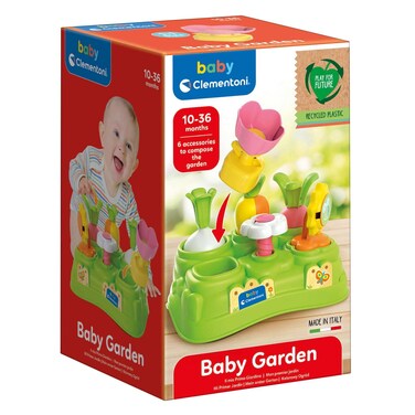 Clementoni, My First Garden Baby Toy, 10-36 Months &ndash; Colorful play garden with 6 accessories (radish, carrot, onion, daisy, sunflower, tulip) to develop fine motor skills, hand-eye coordination, and logic. Supports early learning with fun shapes and colors.