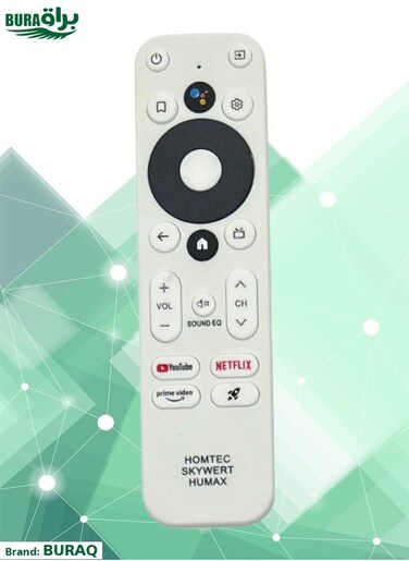 Android TV Box Remote - Replacement Remote Control Compatible For Hometech, Humax, and Sky Worth Android TV Box with Prime Video, YouTube &amp; Netflix Smart Keys - White
