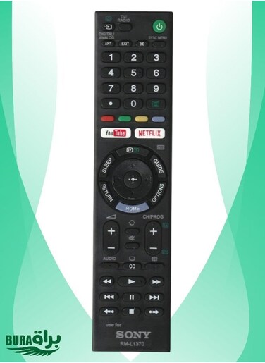 جهاز التحكم عن بعد العالمي RM-L1370 لسوني - بديل لجميع أجهزة تلفزيون برافيا الذكية LCD LED HDTV من سوني مع أزرار يوتيوب ونيتفليكس