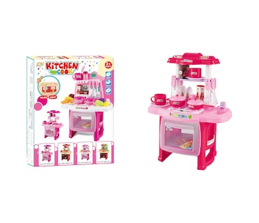 TOYSEA Kitchen Cooking Set with Light and Music, Pretend Play Kitchen Toy for Kids, Interactive Role Play Set with Utensils and Accessories, Fun Cooking Playset for Girls and Boys