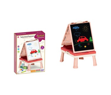تويسي لوحة رسم مزدوجة الوجهين من "تالنتيد بينتر"، سبورة بيضاء مغناطيسية وسبورة طباشير 2 في 1 للأطفال، حامل فني قابل للطي مع ملحقات ومجموعة ألعاب لوحية، ألعاب إبداعية للفنون والحرف اليدوية