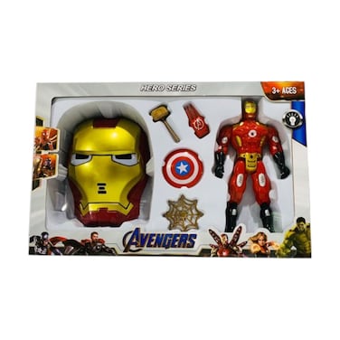 TOYSEA Exciting Yellow Avenger Hero Action Figure Set with Light and Box, Superhero Toy Set for Kids, Fun Role Play and Gift Idea