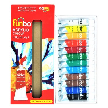 Funbo Acrylic Colors 12 Piece Set
