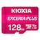 بطاقة ذاكرة KIOXIA microSD EXCERIA PLUS سعة 128 جيجابايت من الفئة 10، V30، U3، A1 مع محول لكاميرات الحركة والطائرات بدون طيار - LMPL1M128GG2