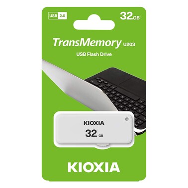 Kioxia 32GB U203 Slide Transmemory Usb2.0 Flash Drive White - Lu203W032Gg4
