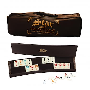 STAR CURVED WOODEN RUMMY SET