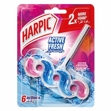 Harpic Active Fresh Toilet Rim Block, Floral Blossom Scent, 35g