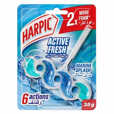 Harpic Active Fresh Toilet Rim Block, Marine Splash Scent, 35g