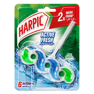 Harpic Active Fresh Toilet Rim Block, Pine Forest Scent, 35g