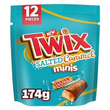 تويكس مينيز شوكولاتة بالكراميل المملح، 12 قطعة صغيرة، 174 جرام