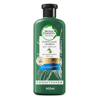 Herbal Essences Hair Strengthening Sulfate Free Potent Aloe Vera + Bamboo Natural Conditioner for Dry Hair, 400 ml