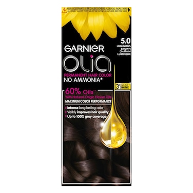 Garnier Olia Ammonia Free Permanent Hair Colour 5.0 Luminous Brown