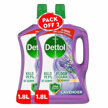Dettol Antibacterial Floor Cleaner Lavender Scent, 1.8L x 2