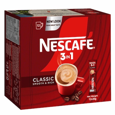 Nescafe 3-In-1 Classic Instant Coffee Mix 20g Pack of 12