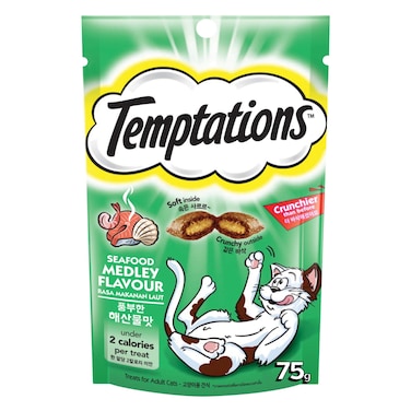 Temptations Cat Treats with Seafood Medley, 75g