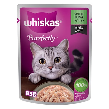 Whiskas Purrfectly Fish, with Tuna &amp; Salmon, Wet Cat Food, 85g Pouch