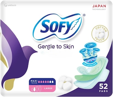Sofy Musk Cotton Slim Large with Wings 52 Pads