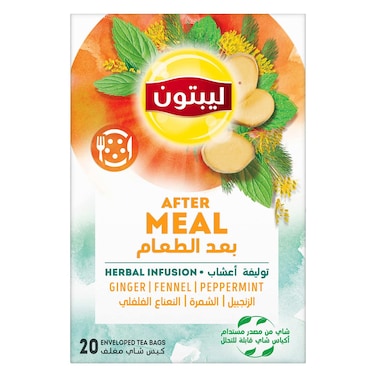 Lipton After Meal Herbal Infusion Ginger Fennel And Peppermint Tea 20 Tea Bags