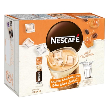 نسكافيه قهوة مثلجة بالكراميل المملح 25 جرام حزمة من 10