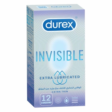 Durex Invisible Extra Thin Lubricated Condoms 12s