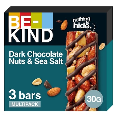بي-كايند شوكولاتة داكنة مع مكسرات وملح البحر 30 جرام، (عبوة 3 قطع)