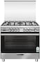 Glem Gas Cooker Silver - 60x90 - Total Safe - Multi Function - Fan - SB967GIFSMF (Installation Not Included)