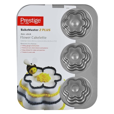 Prestige Bakemaster Flower Cakelette Pan Grey (34.6 X 26.2 X 4.5cm)