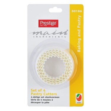 Prestige Pastry Cutters 4 Pieces White