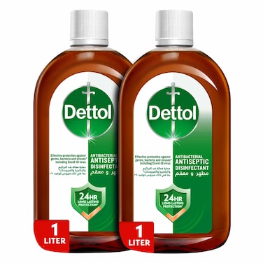 Dettol Antiseptic Antibacterial Disinfectant Liquid, 1Lx2