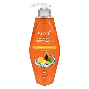 Sovi Naturals Papaya and Lemon Refreshing Body Wash 400ml