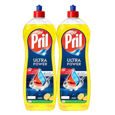 Pril Ultra Power - Dishwashing Liquid Lemon, Cold Active 950ml x2