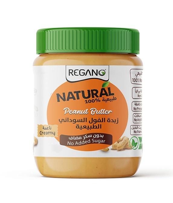ريغانو زبدة الفول السوداني الطبيعية ناعمة 510 جرام