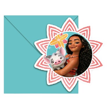 Moana Party Invitation Cards 6 Pieces