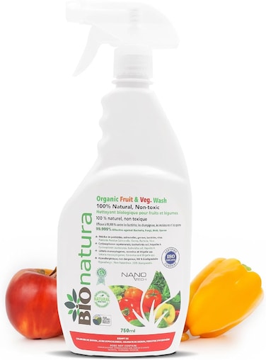 Organic Fruits and Vegetables Wash - Bionatura - 100% Natural, Non-Toxic - 750ml