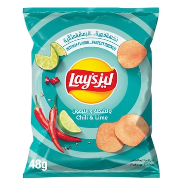ليز رقائق البطاطس بالشطة والليمون 48 جرام