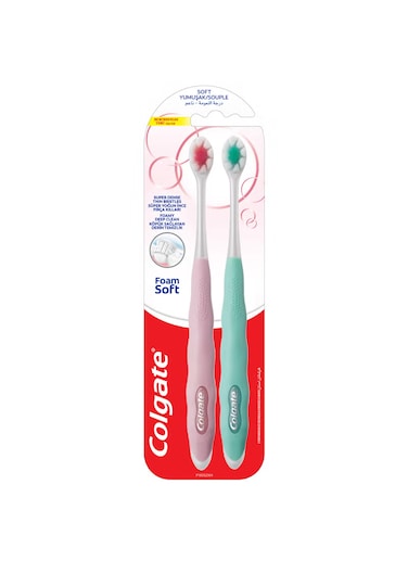 Colgate Foamsoft Super Dense Thin Soft Bristle Toothbrush Multi Pack 2 Pcs