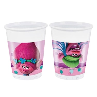 Trolls 8 Plastic Cups 200ml