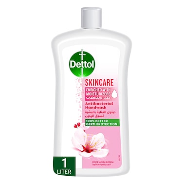 Dettol Skincare Liquid Handwash Refill, Rose &amp; Sakura Blossom Scent, 1L
