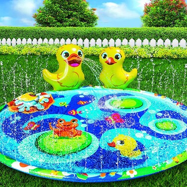 Benzai Ducky pond splash mat with fountains