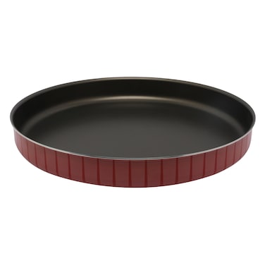 Bister Stripy Round Baking Nonstick Oven Tray 38cm Black Pink