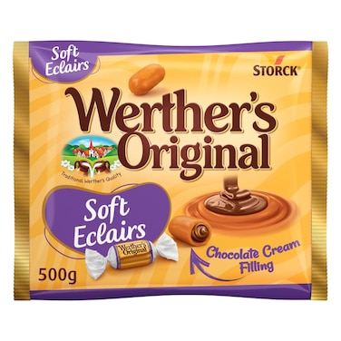 ويرذرز أوريجينال حلوى الكراميل اكلير ناعمة مع حشوة كريمية، 500 غ، حلوى كريمية بمذاق أصيل ومثالية للمشاركة