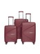 Luggage Sets 3 Piece With Trolley Set With Lightweight Polypropylene Shell 8 Spinner Wheels For Travel Burgundy