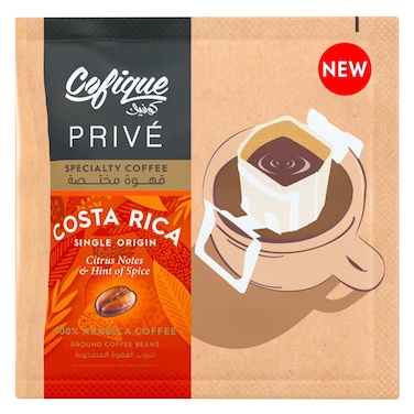 Cofique Prive Pour Over Specialty Costa Rica Coffee, 5 Cofique Sachets, 12g Per Sachet