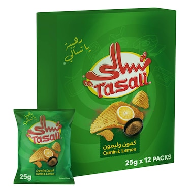 تسالي شيبس كمون وليمون 25 جرام * 12