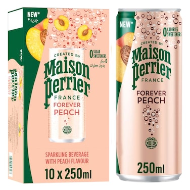 Maison Perrier Forever Sparkling Water Forever Peach Pack of 10x 250 ml Can