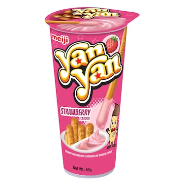 Meiji Yan Yan Creamy Strawberry Flavoured Biscuits 50g